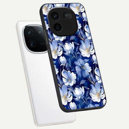  Cute Floral Patterns phone case For iQOO 12 5G showing premium glass back cover with detailed artwork