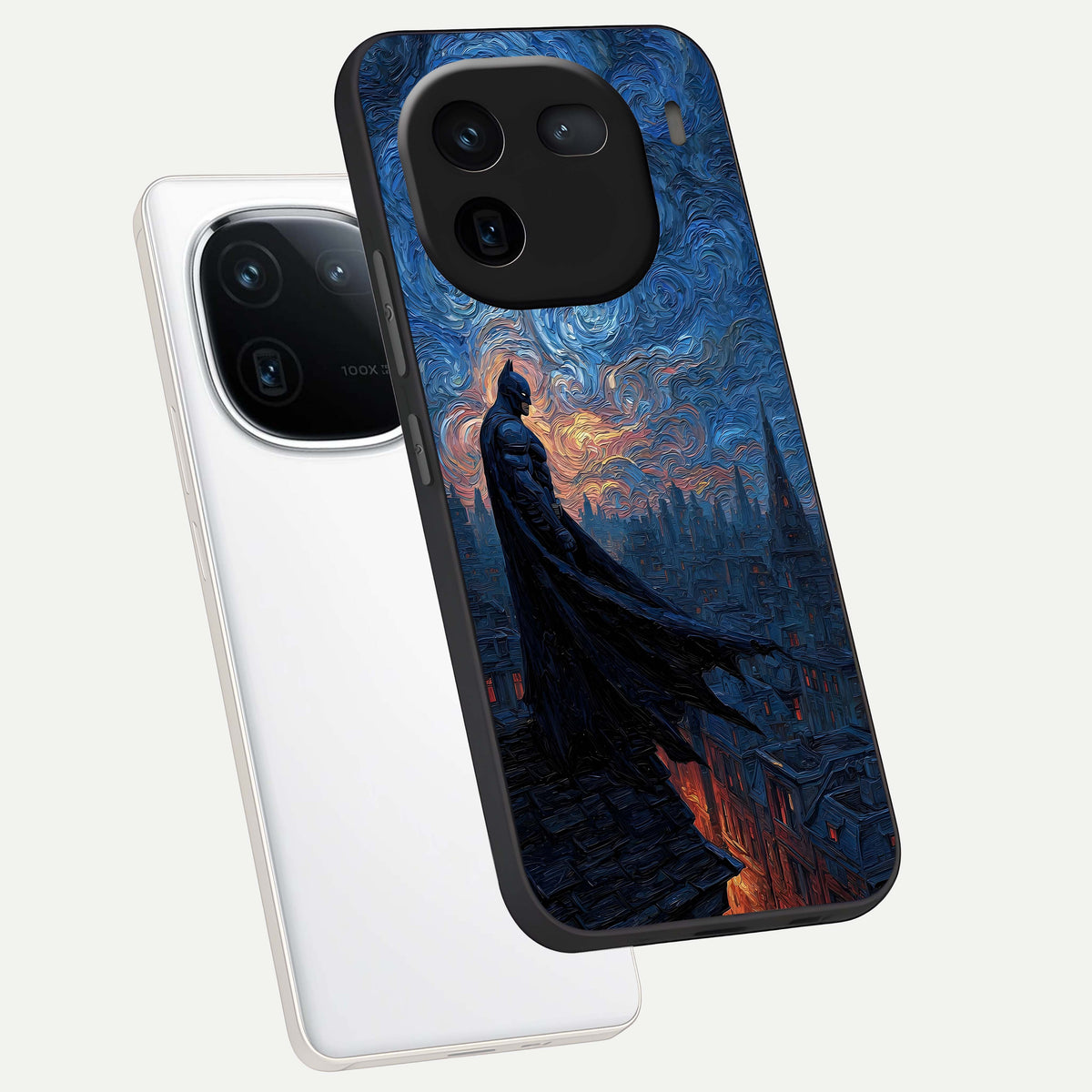  Dark Knight Dusk phone case For iQOO 12 5G showing premium glass back cover with detailed artwork