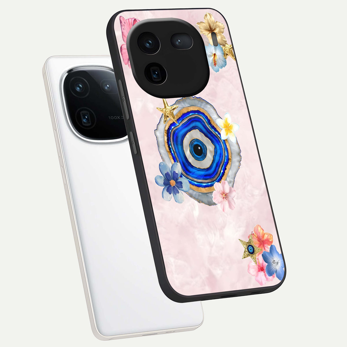  Divine Aura Bloom phone case For iQOO 12 5G showing premium glass back cover with detailed artwork