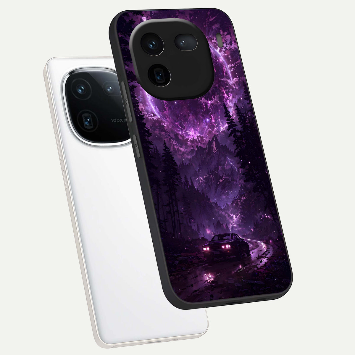  Eternal Cosmic Drive phone case For iQOO 12 5G showing premium glass back cover with detailed artwork