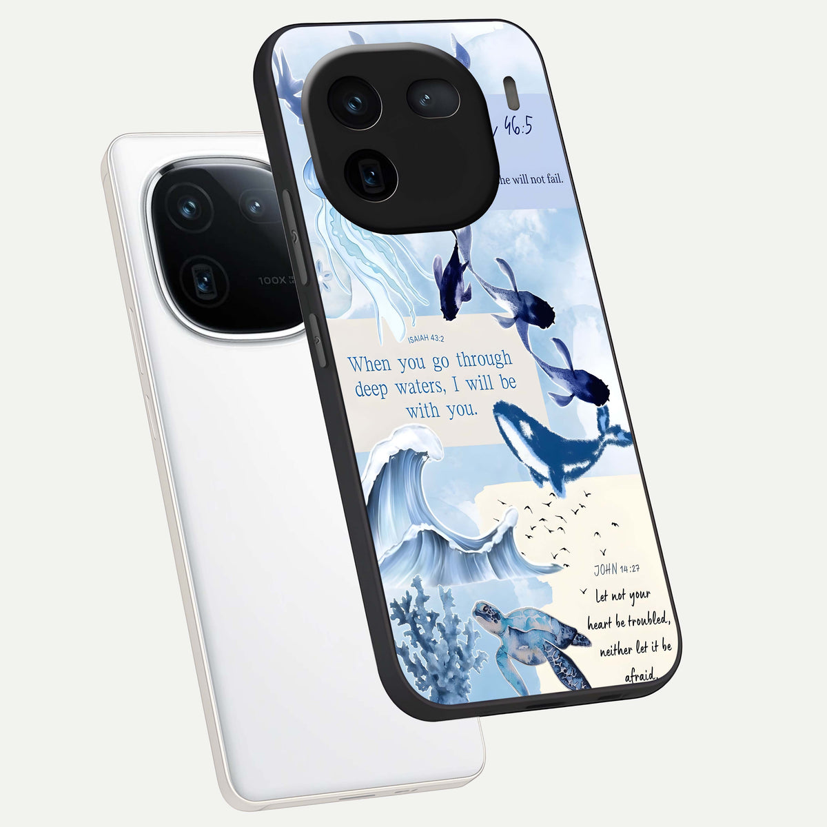  Faithful Ocean Promise phone case For iQOO 12 5G showing premium glass back cover with detailed artwork