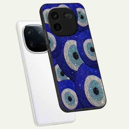  Galaxy Eye Flow phone case For iQOO 12 5G showing premium glass back cover with detailed artwork