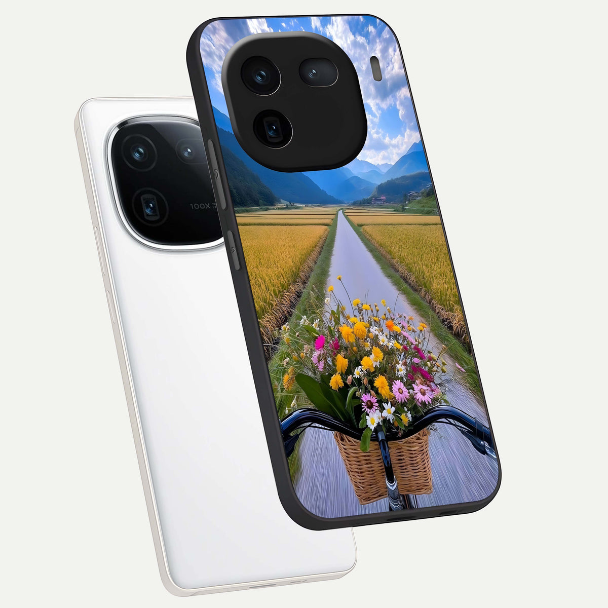  Golden Field Journey phone case For iQOO 12 5G showing premium glass back cover with detailed artwork
