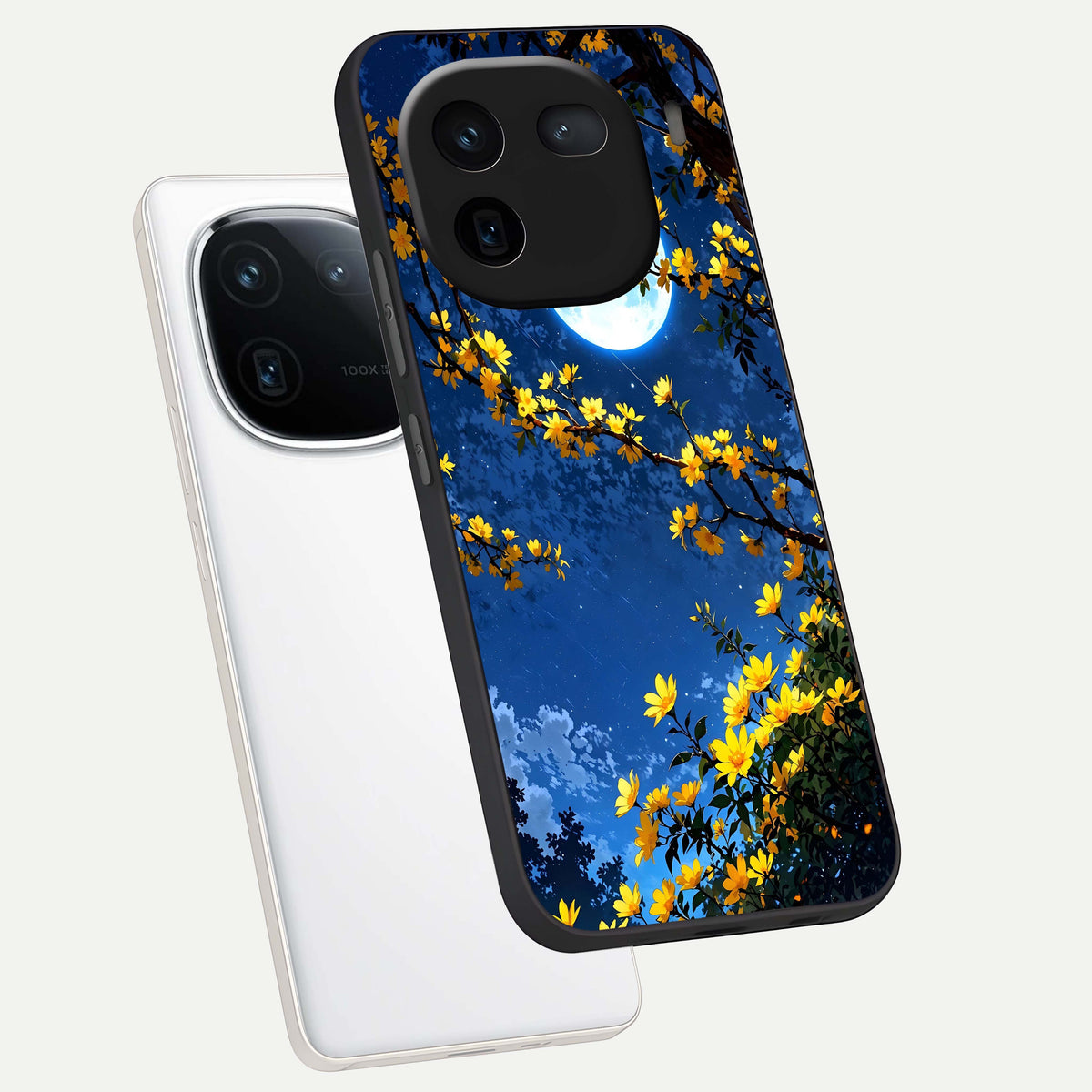  Golden Night Glow phone case For iQOO 12 5G showing premium glass back cover with detailed artwork