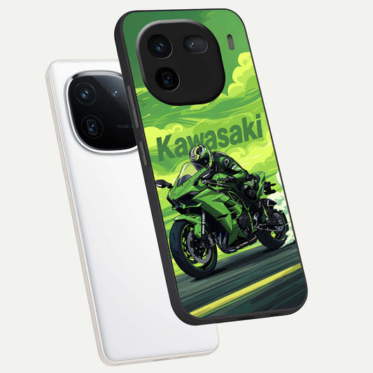  Greenery Sky phone case For iQOO 12 5G showing premium glass back cover with detailed artwork