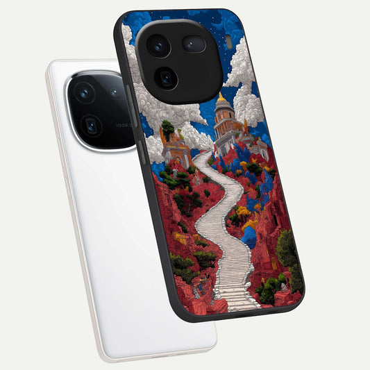  Heavenly Moon Path phone case For iQOO 12 5G showing premium glass back cover with detailed artwork