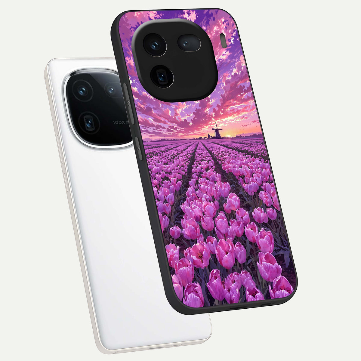  Lavender Dream Skies phone case For iQOO 12 5G showing premium glass back cover with detailed artwork