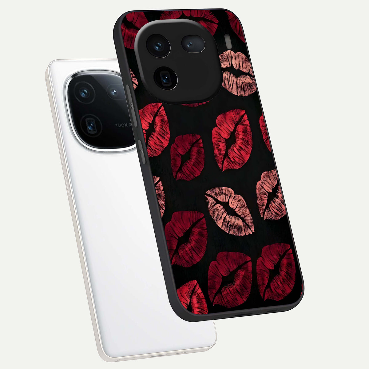  Midnight Kiss Love phone case For iQOO 12 5G showing premium glass back cover with detailed artwork