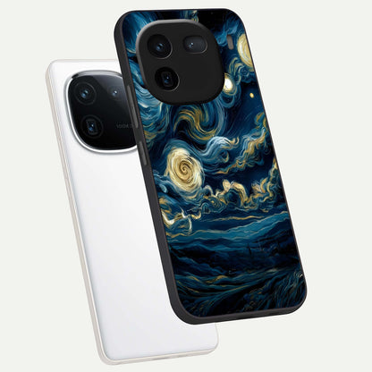  Midnight Sky Whirl phone case For iQOO 12 5G showing premium glass back cover with detailed artwork