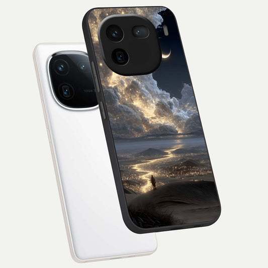  Moonlight Spark Path phone case For iQOO 12 5G showing premium glass back cover with detailed artwork