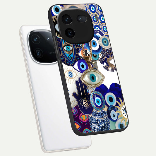  Mystic Charm Eye phone case For iQOO 12 5G showing premium glass back cover with detailed artwork