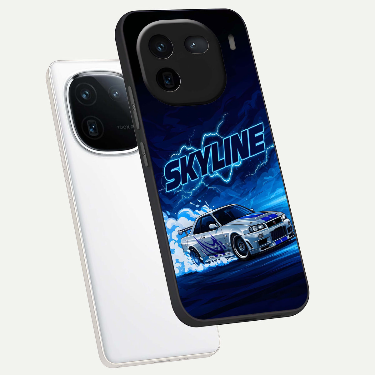  Neon Drift Beast phone case For iQOO 12 5G showing premium glass back cover with detailed artwork