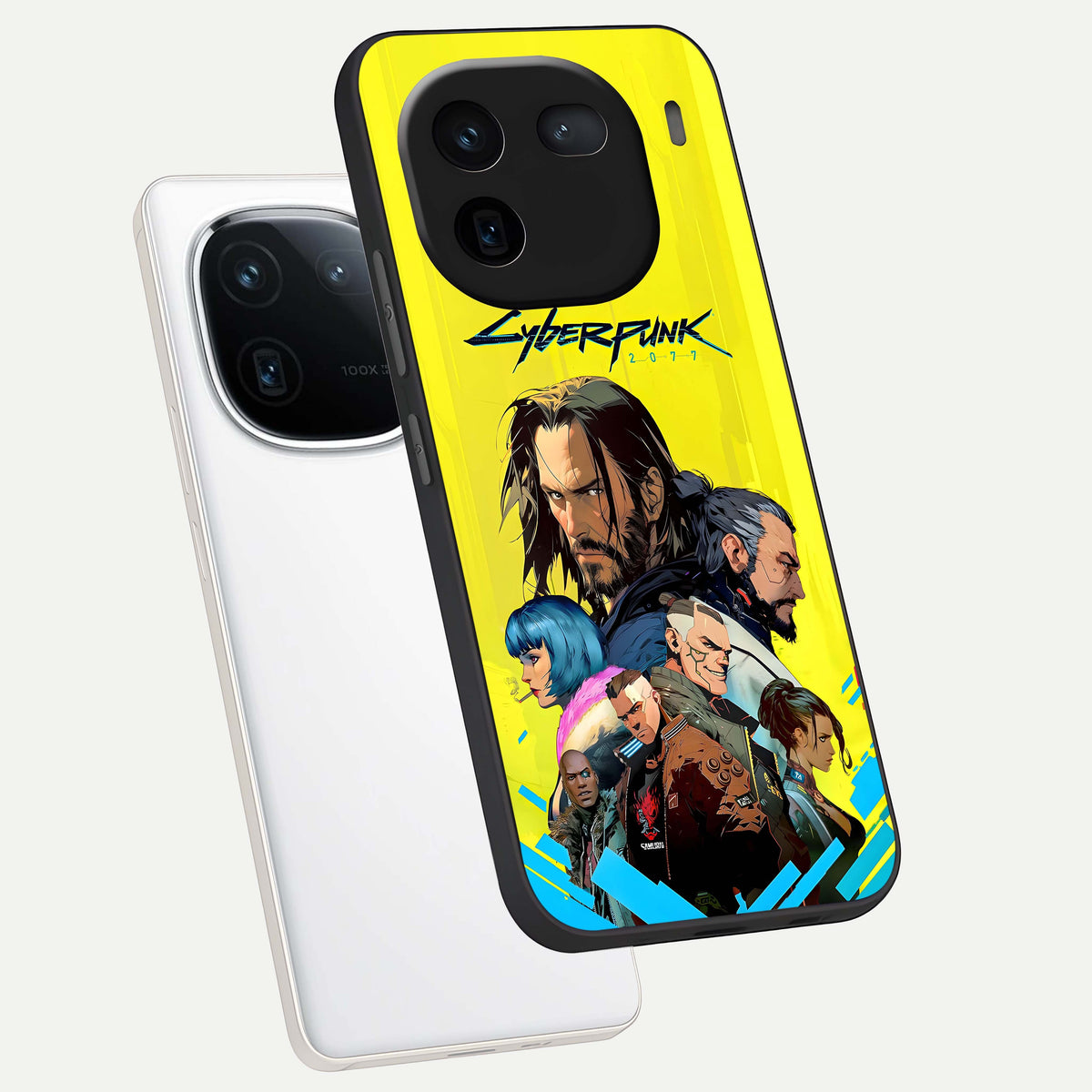  Neon Rebel Genesis phone case For iQOO 12 5G showing premium glass back cover with detailed artwork