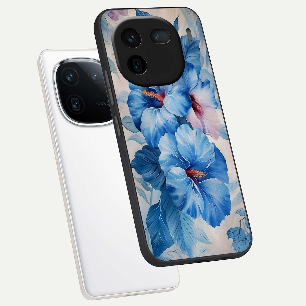  Ocean Hibiscus Grace phone case For iQOO 12 5G showing premium glass back cover with detailed artwork