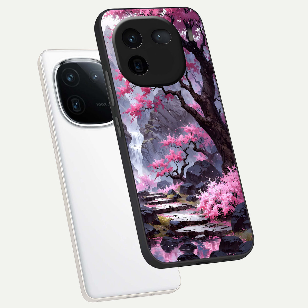  Pink Sunflower Glow phone case For iQOO 12 5G showing premium glass back cover with detailed artwork