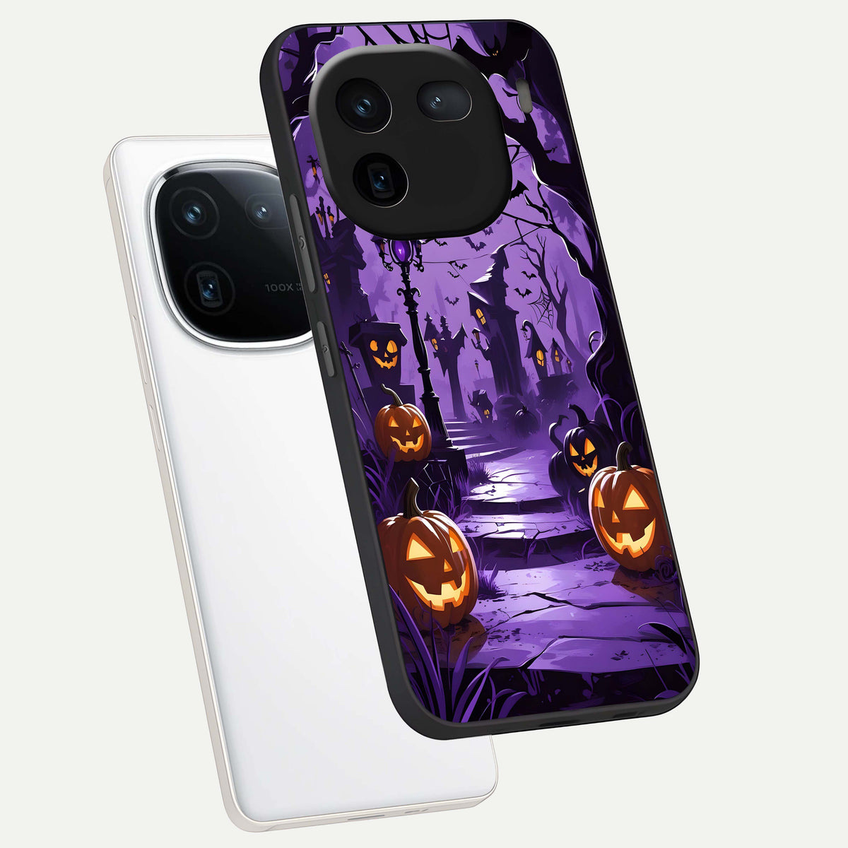  Pumpkin Patch Halloween phone case For iQOO 12 5G showing premium glass back cover with detailed artwork