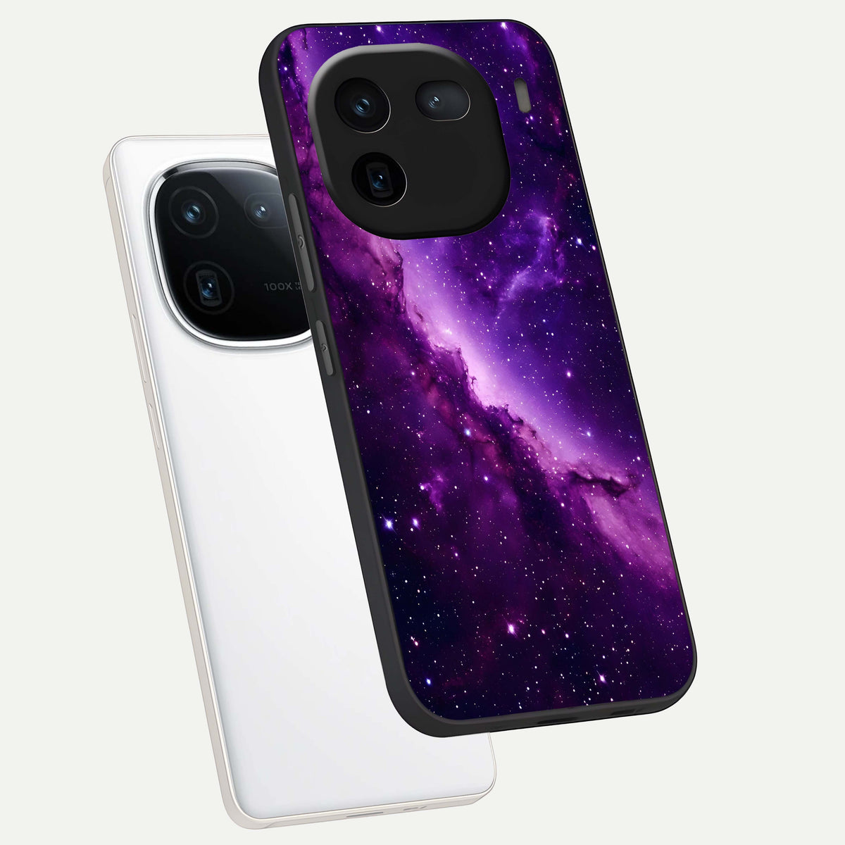 Purple Shade Sky phone case For iQOO 12 5G showing premium glass back cover with detailed artwork