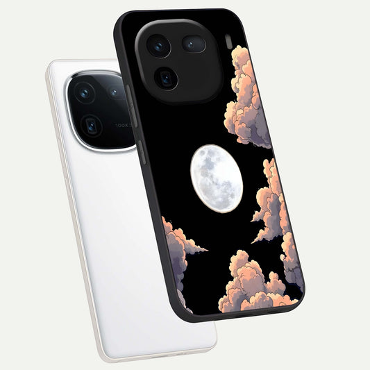  Shade Cloud Moon phone case For iQOO 12 5G showing premium glass back cover with detailed artwork