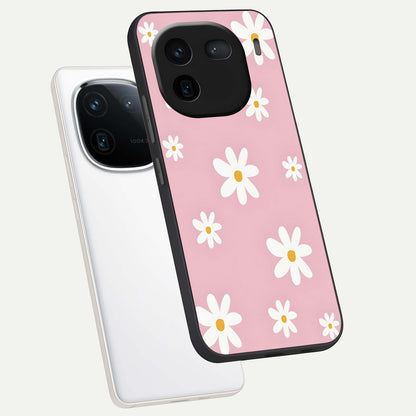  Soft Daisy Bliss phone case For iQOO 12 5G showing premium glass back cover with detailed artwork