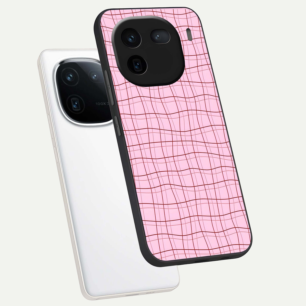  Soft Grid Bliss phone case For iQOO 12 5G showing premium glass back cover with detailed artwork