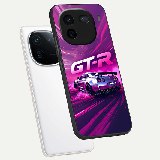  Speed Drift Legend phone case For iQOO 12 5G showing premium glass back cover with detailed artwork
