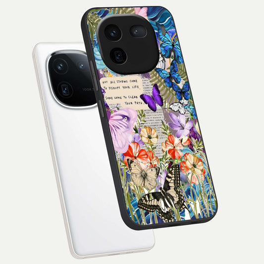  Storm Path Bloom phone case For iQOO 12 5G showing premium glass back cover with detailed artwork