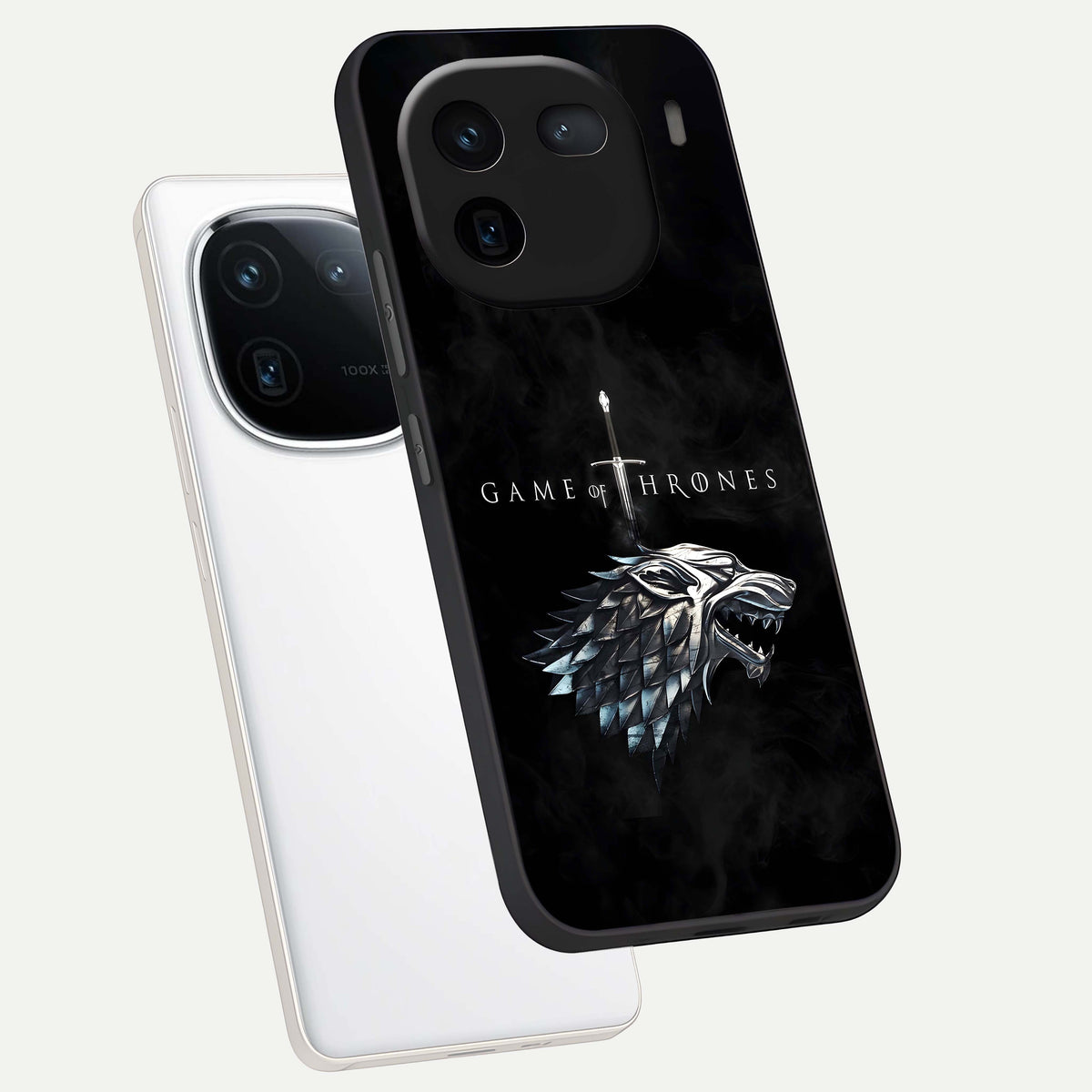  Throne Wolf Legacy phone case For iQOO 12 5G showing premium glass back cover with detailed artwork