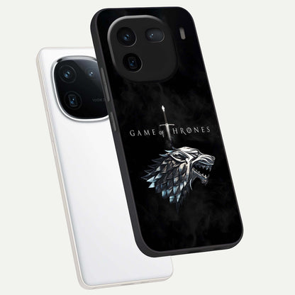  Throne Wolf Legacy phone case For iQOO 12 5G showing premium glass back cover with detailed artwork