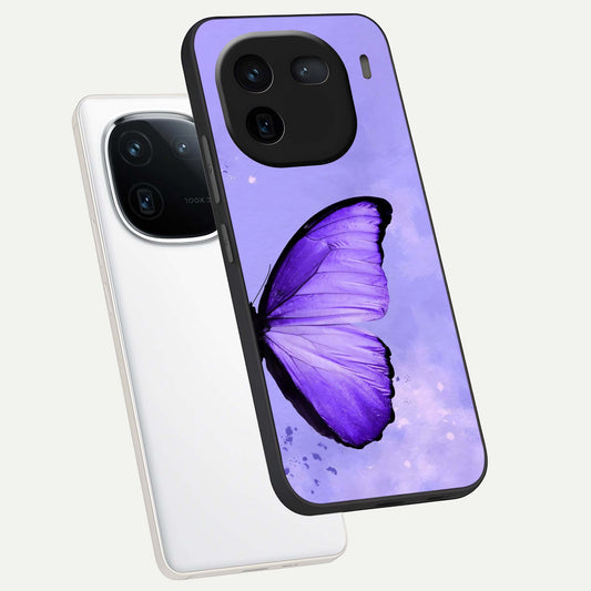  Violet Dream Wing phone case For iQOO 12 5G showing premium glass back cover with detailed artwork
