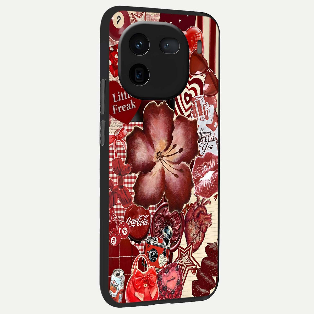  Aesthetic Little Freak back cover For iQOO 12 5G slim fit glass case with vibrant aesthetic design