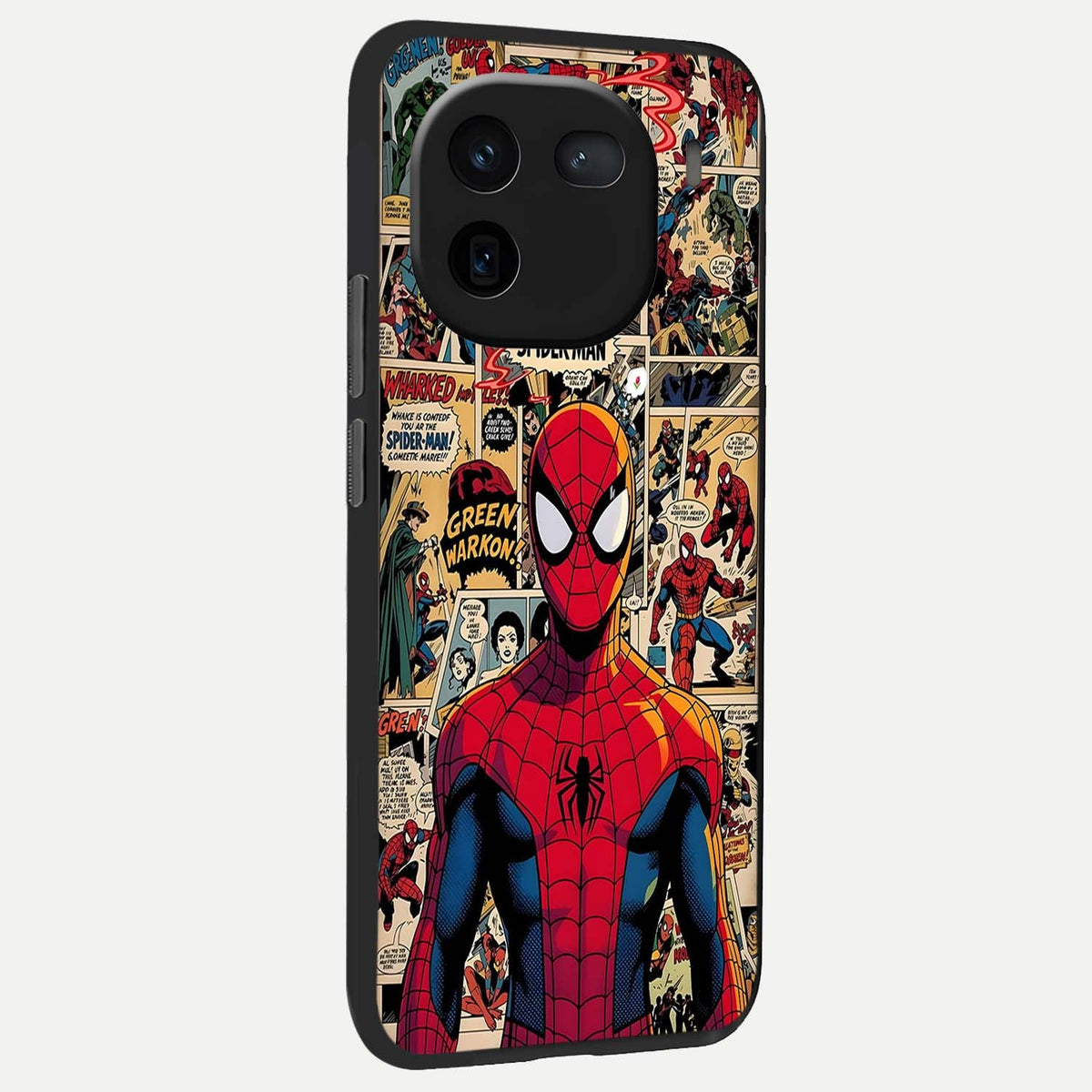  Aesthetic Spider back cover For iQOO 12 5G slim fit glass case with vibrant aesthetic design