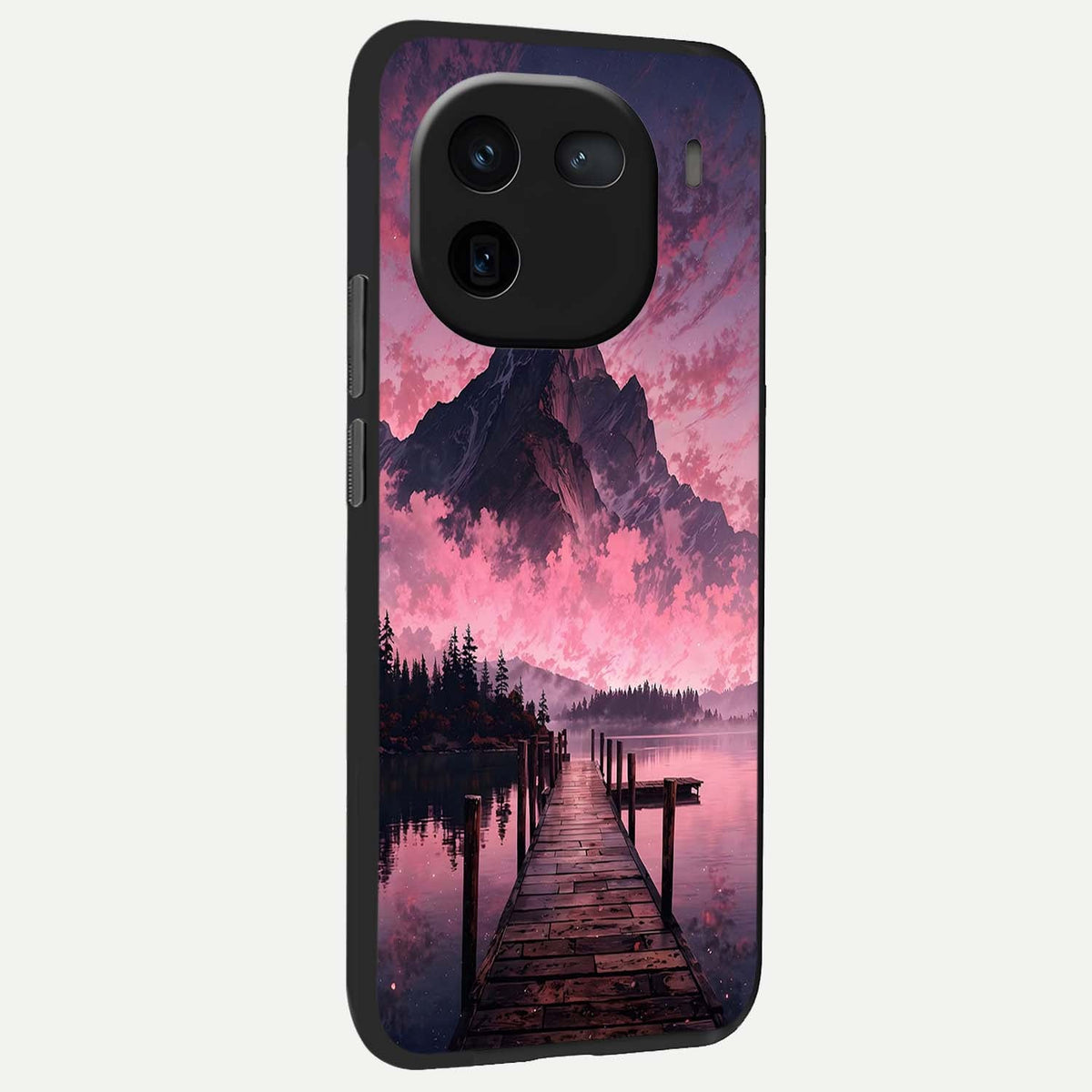  Beautiful Mountain View back cover For iQOO 12 5G slim fit glass case with vibrant aesthetic design