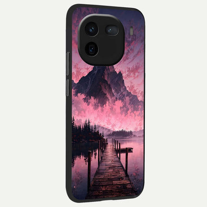  Beautiful Mountain View back cover For iQOO 12 5G slim fit glass case with vibrant aesthetic design