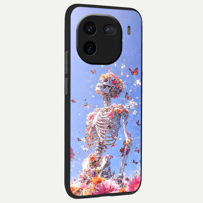  Bloom Beyond Bones back cover For iQOO 12 5G slim fit glass case with vibrant aesthetic design