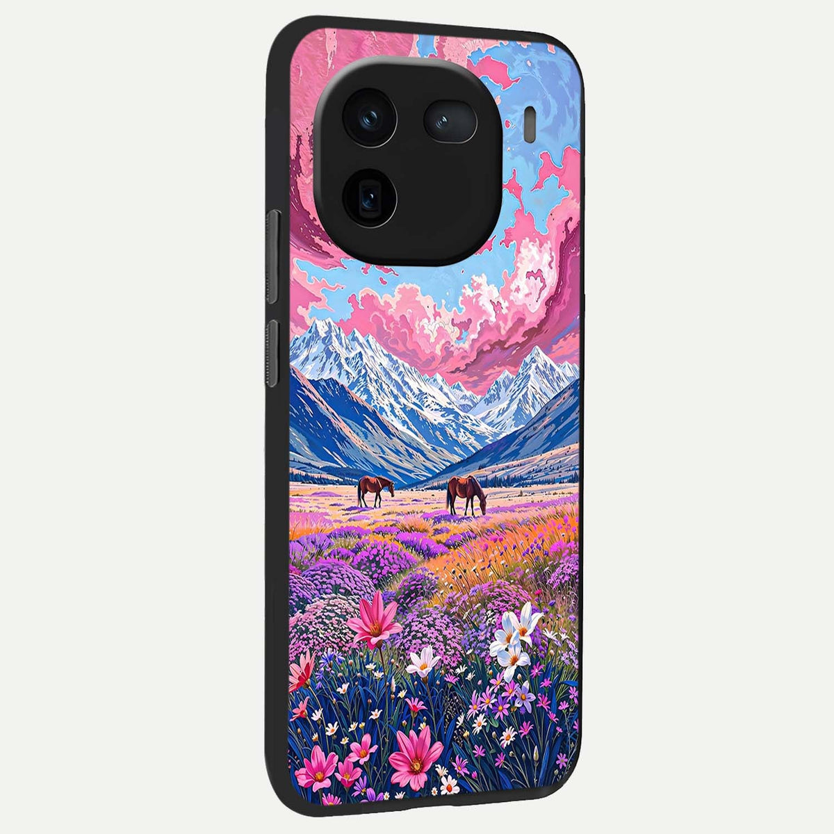  Blossom Valley Dream back cover For iQOO 12 5G slim fit glass case with vibrant aesthetic design
