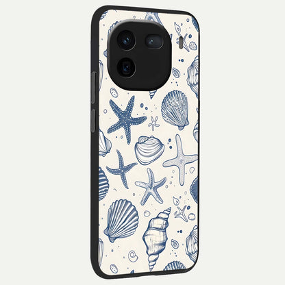  Blue Ocean Outline back cover For iQOO 12 5G slim fit glass case with vibrant aesthetic design
