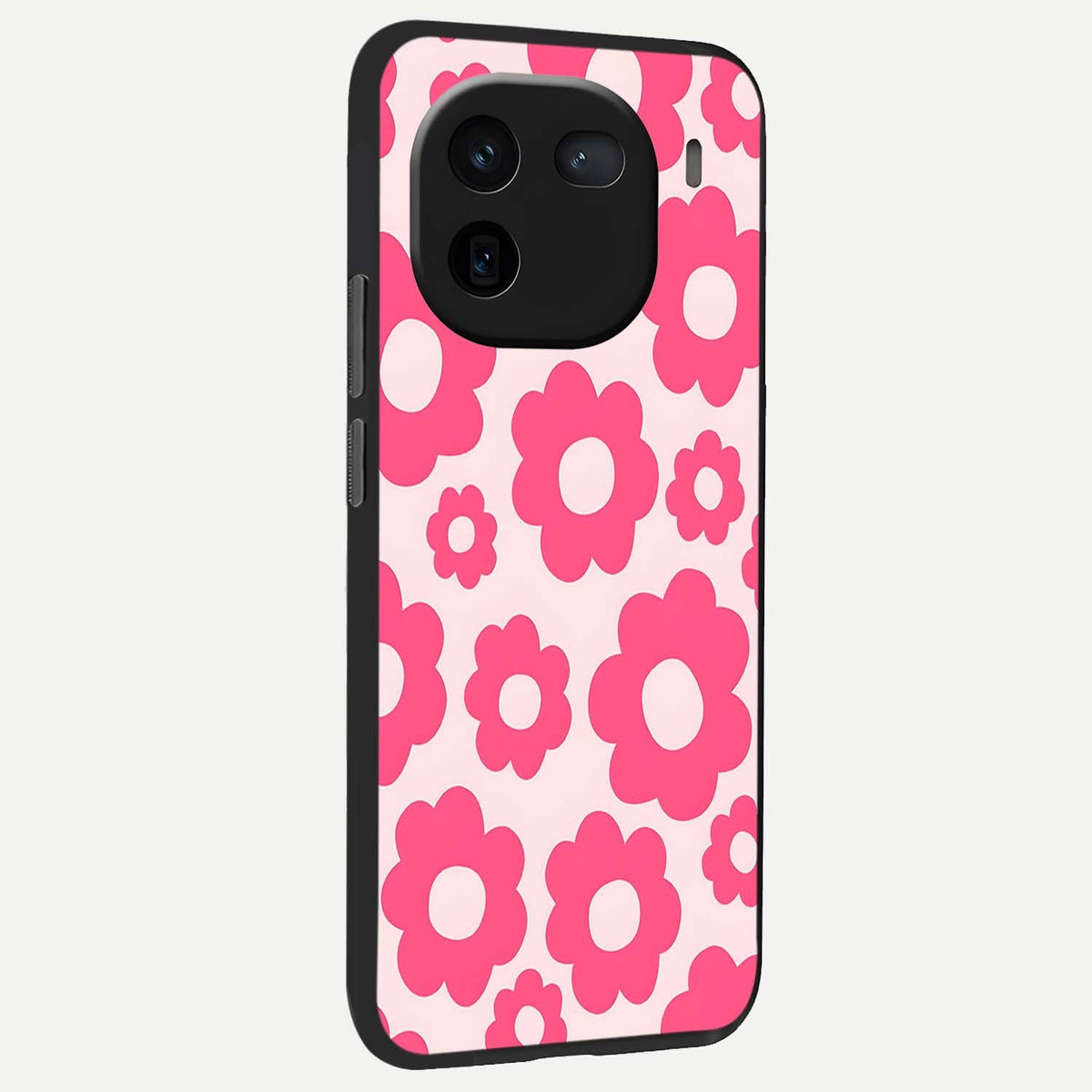  Blush Flower Pop back cover For iQOO 12 5G slim fit glass case with vibrant aesthetic design
