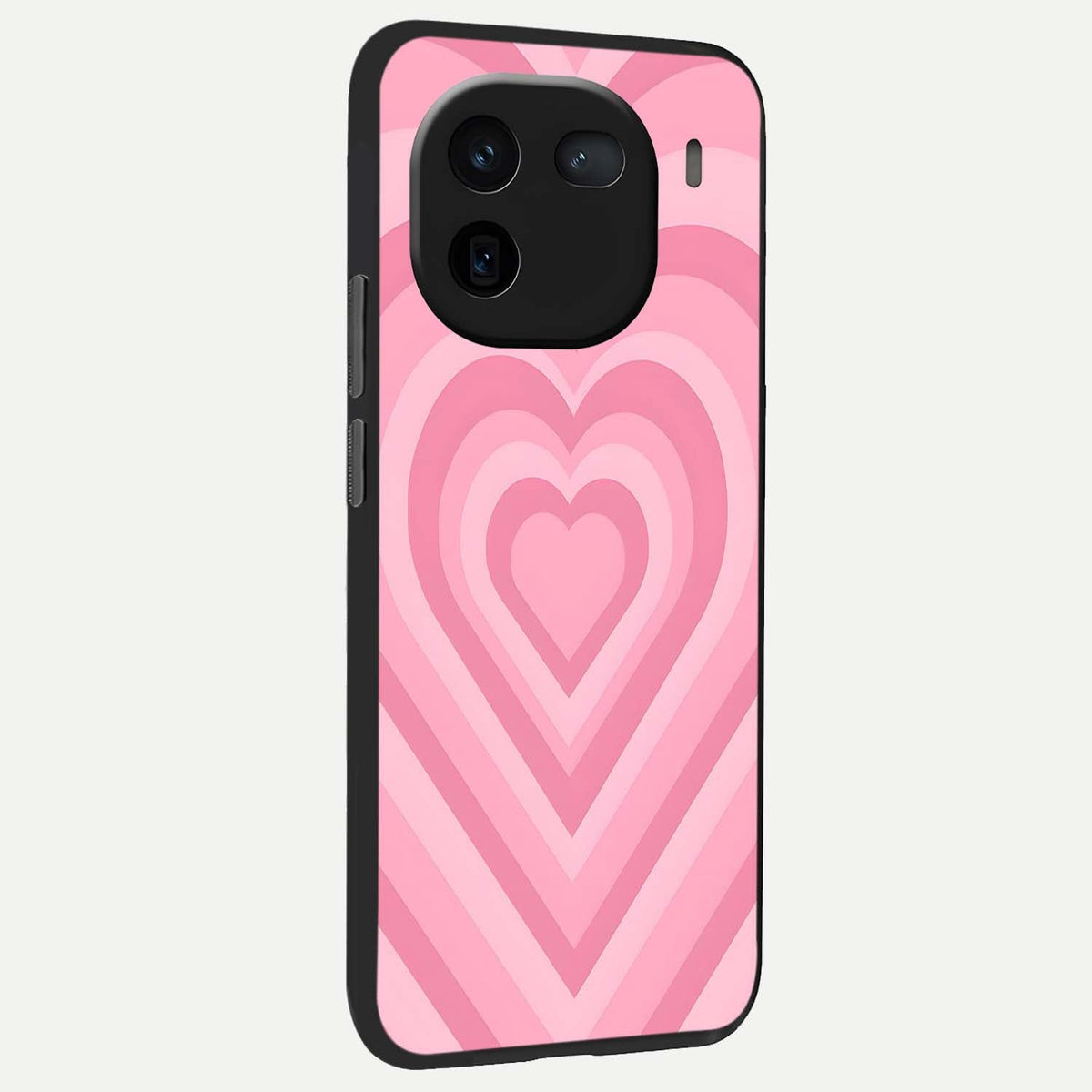  Blush Heart Waves back cover For iQOO 12 5G slim fit glass case with vibrant aesthetic design