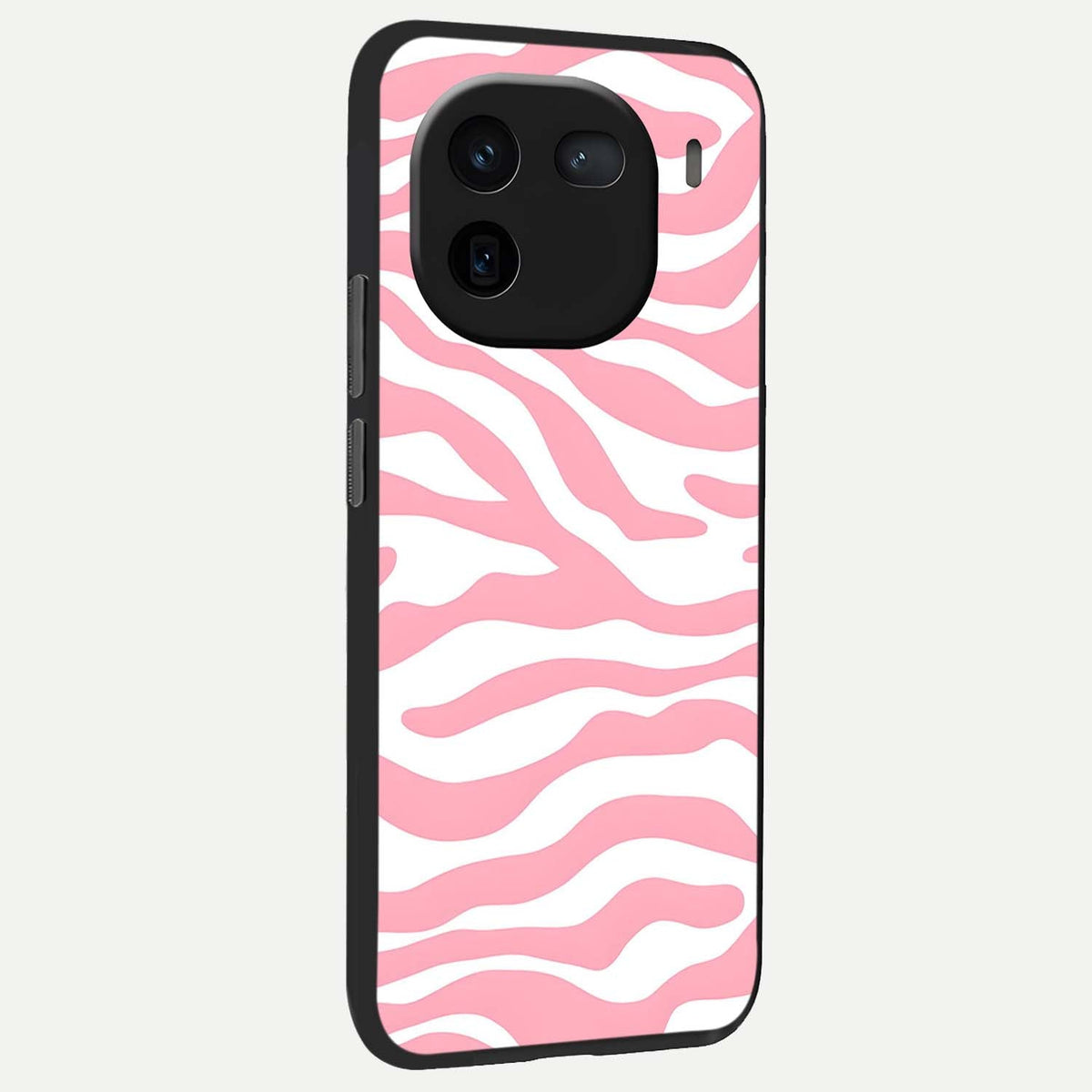  Blush Zebra Flow back cover For iQOO 12 5G slim fit glass case with vibrant aesthetic design