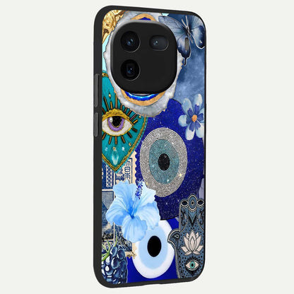  Celestial Blue Vision back cover For iQOO 12 5G slim fit glass case with vibrant aesthetic design
