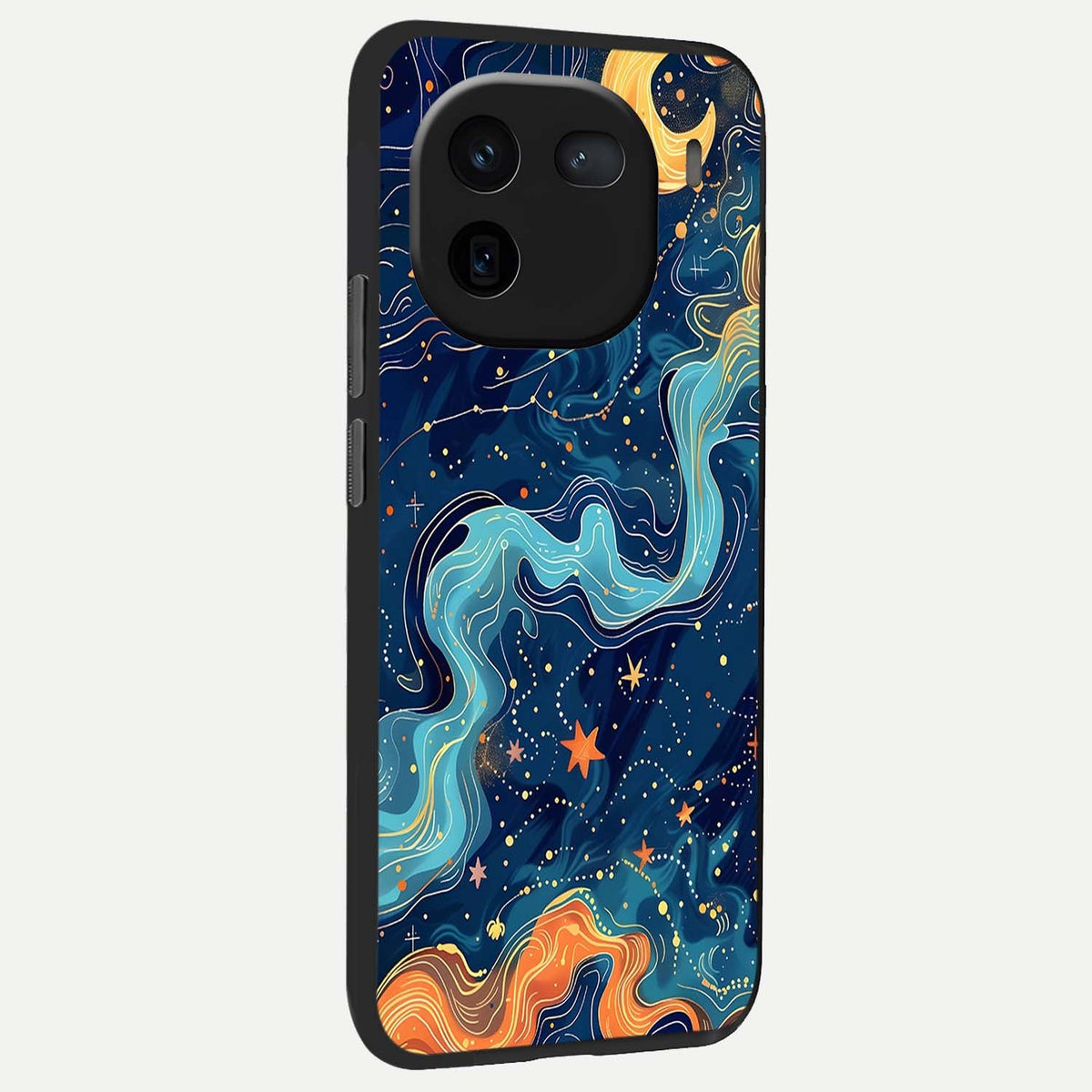  Celestial Dream Flow back cover For iQOO 12 5G slim fit glass case with vibrant aesthetic design