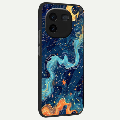  Celestial Dream Flow back cover For iQOO 12 5G slim fit glass case with vibrant aesthetic design