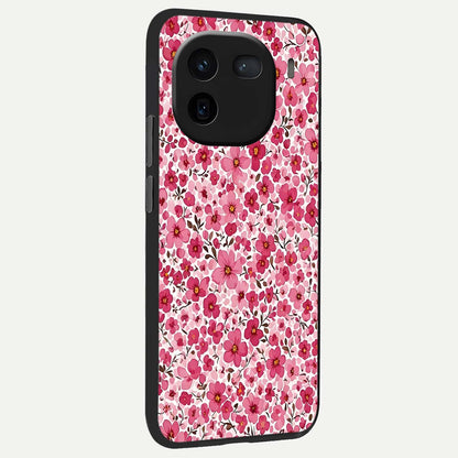  Cherry Blossom Charm back cover For iQOO 12 5G slim fit glass case with vibrant aesthetic design