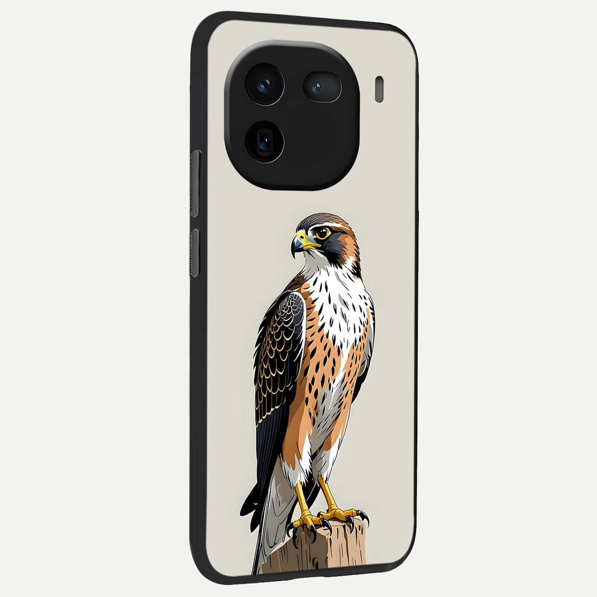  Clever Eagle back cover For iQOO 12 5G slim fit glass case with vibrant aesthetic design