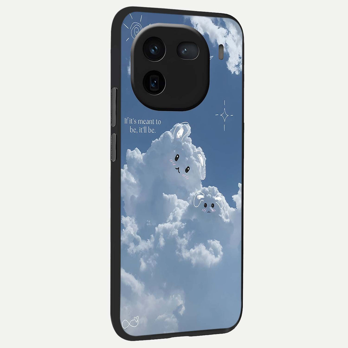  Cloud Bunny Dreams back cover For iQOO 12 5G slim fit glass case with vibrant aesthetic design