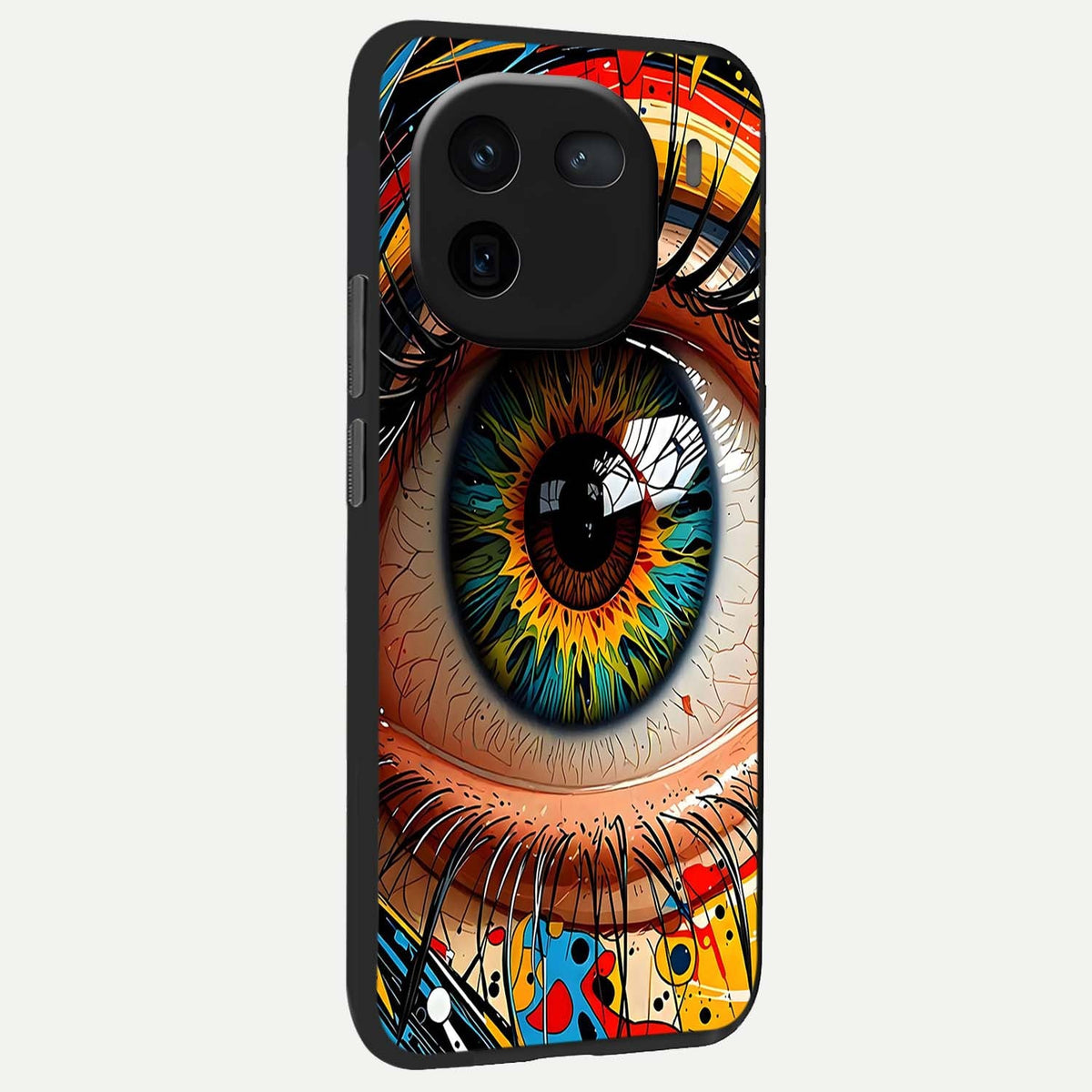  Colorful Eye back cover For iQOO 12 5G slim fit glass case with vibrant aesthetic design