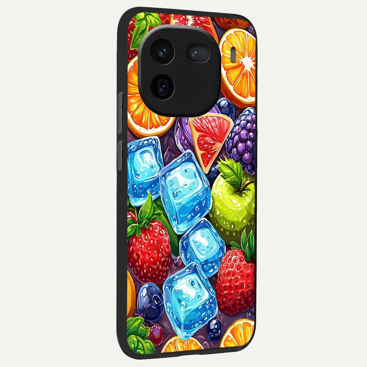  Colorful Fruits with Ice back cover For iQOO 12 5G slim fit glass case with vibrant aesthetic design