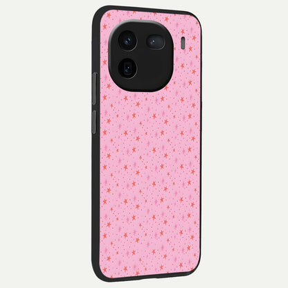  Cosmic Pink Sparkle back cover For iQOO 12 5G slim fit glass case with vibrant aesthetic design