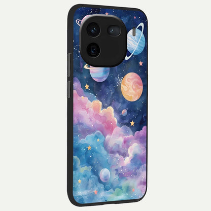  Cosmic Planet Dreams back cover For iQOO 12 5G slim fit glass case with vibrant aesthetic design