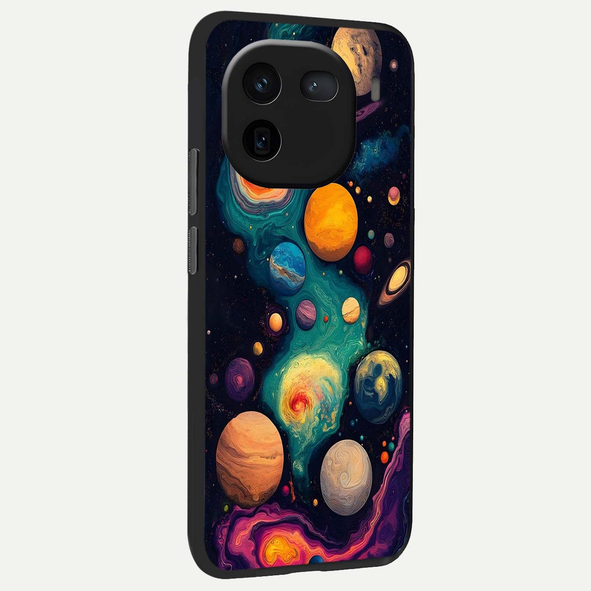  Cosmic Planet Journey back cover For iQOO 12 5G slim fit glass case with vibrant aesthetic design